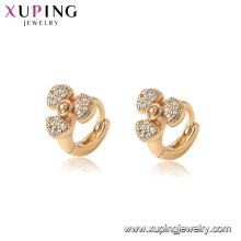 96887 xuping medioambiental cobre chapado en oro mujer fan pendientes